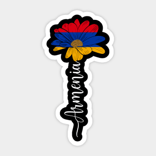 Vintage Armenia Sunflower Flag Armenia Lover Sticker